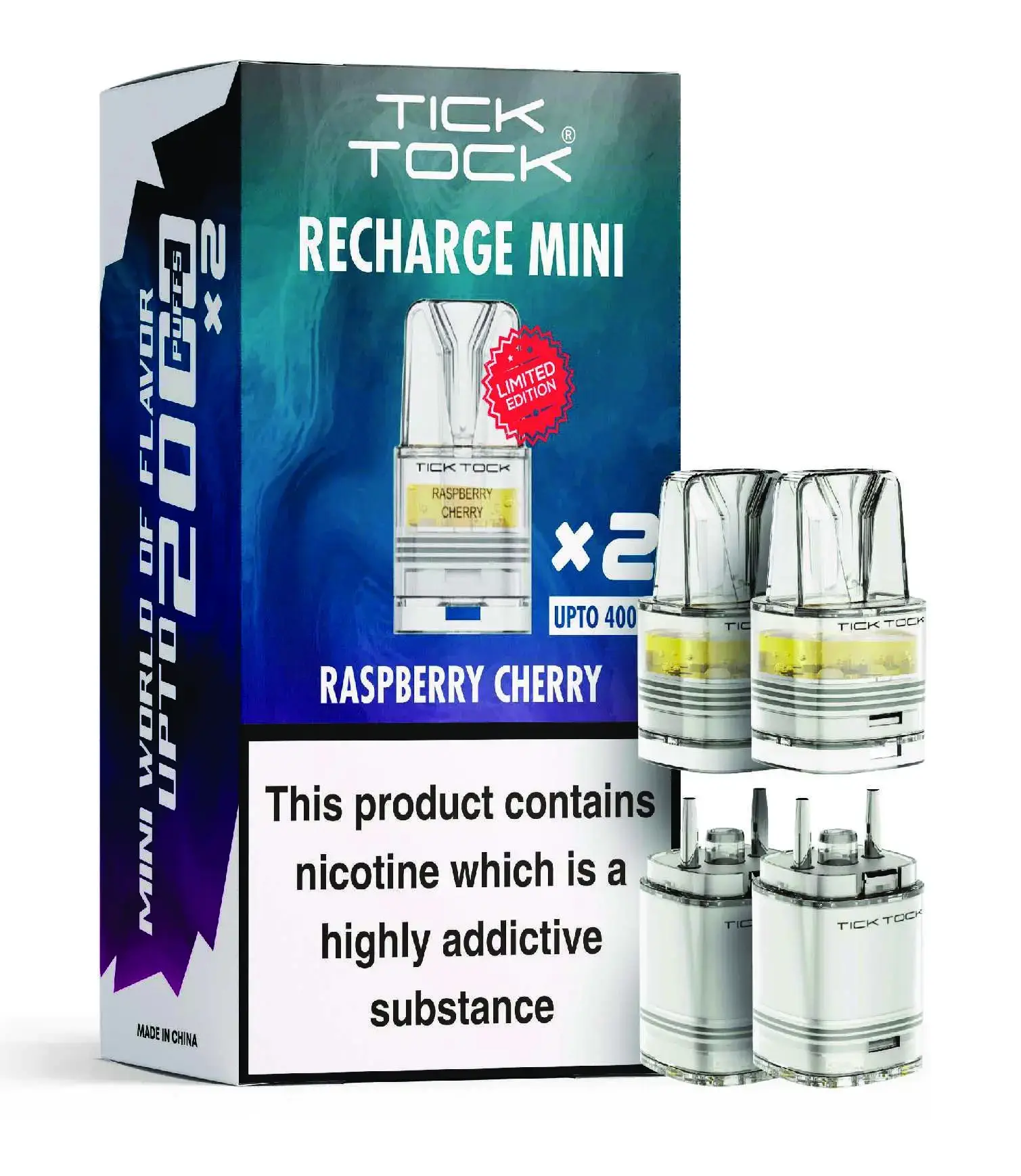 Raspberry Cherry Tick Tock Magic 8000 Prefilled Pods